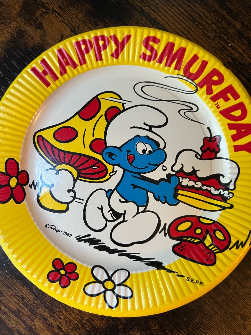 'Happy Smurfday' Paper Party Plates / Set of 2